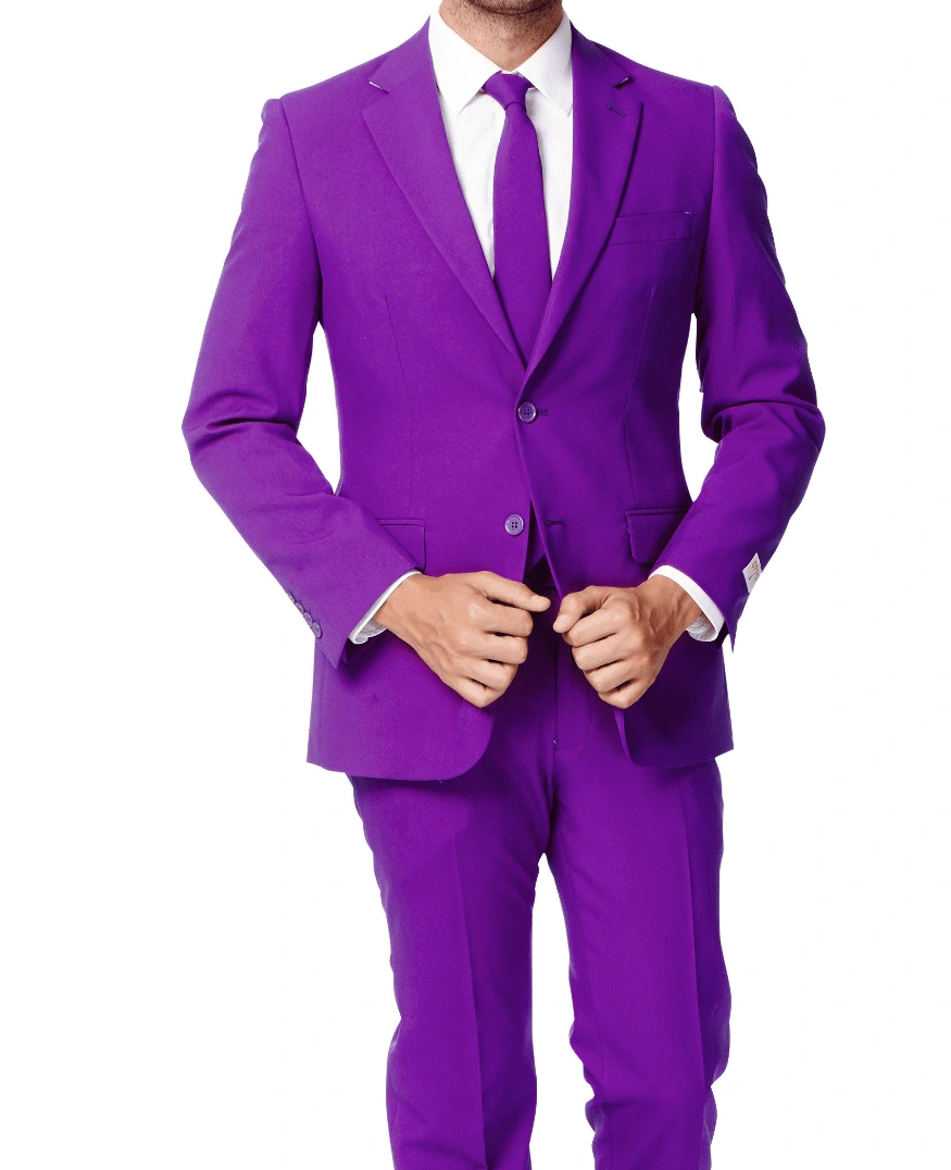 Completo Uomo Viola Essenziale con Pantaloni Flat Front: Eleganza Semplice e Stile Unico!
